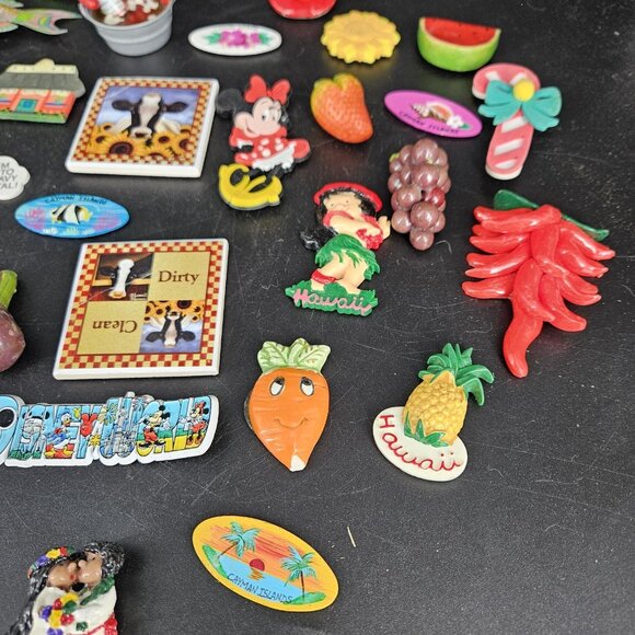 Lot 34 Refrigerator Magnets Hawaii Disney Cayman Islands Food Fruit Vegetable Ki - Picture 7 of 11